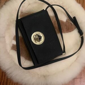 Kate spade black cross bag leather